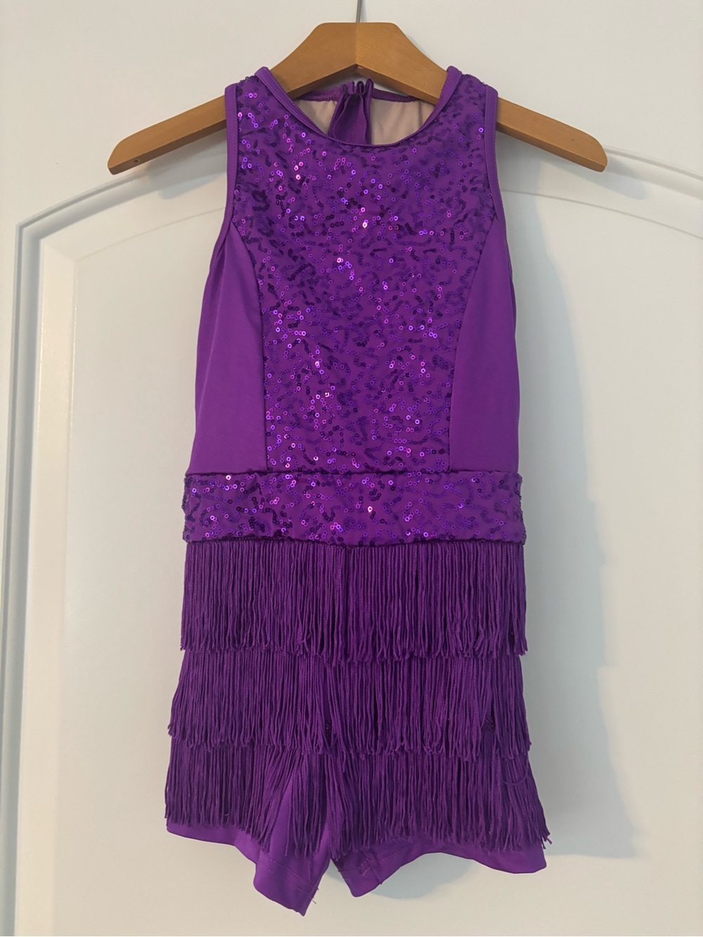 Weissman "Good To Be Alive" Purple Sequin Fringe Dance Costume - Size MC
